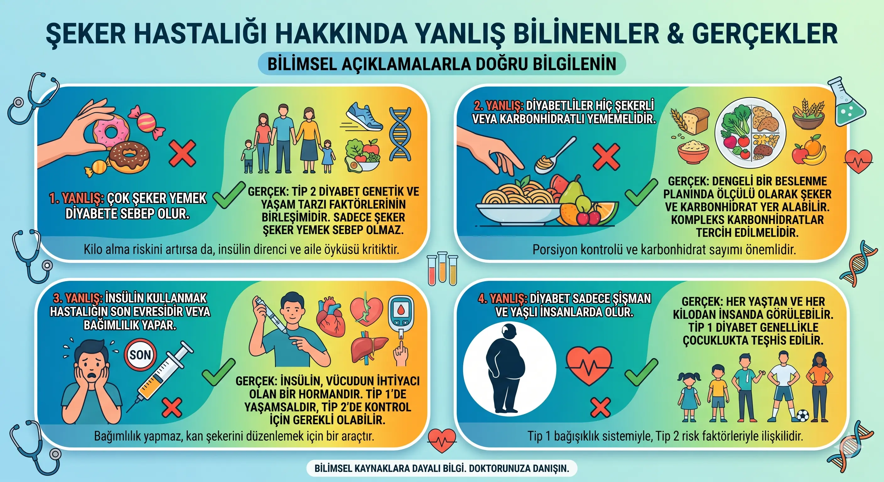 Şeker Hastalığı Hakkında Yanlış Bilinenler (Gerçekler ve Bilimsel Açıklamalar)